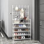 Charger l'image dans la galerie, Étagères de rangement de chaussures à 5 niveaux avec porte-manteau
