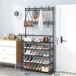 Charger l'image dans la galerie, Étagères de rangement de chaussures à 5 niveaux avec porte-manteau
