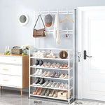 Charger l'image dans la galerie, Étagères de rangement de chaussures à 5 niveaux avec porte-manteau
