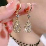 Charger l'image dans la galerie, Diamond Water-Drop Earrings
